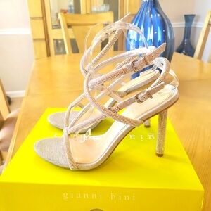 Gianni Bini Strappy Silver Heels